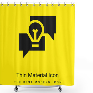 Personality  Brainstorming Minimal Bright Yellow Material Icon Shower Curtains