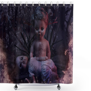 Personality  Horror Dolls Photo.  Shower Curtains