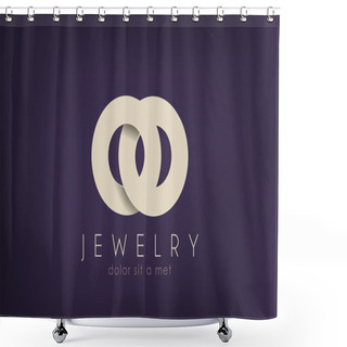 Personality  Luxury Jewelry Fashion Vector Logo Design. Creative Concept. Shower Curtains