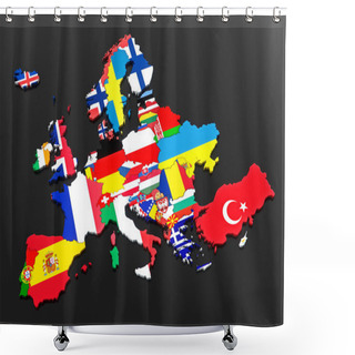 Personality  European Flags Shower Curtains