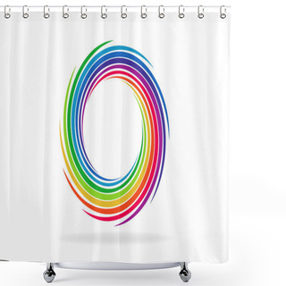 Personality  Spiral Waves Colors Palette Logo Shower Curtains