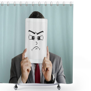Personality  Business Person Holding Tablet  Shower Curtains