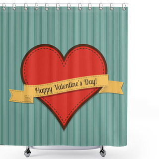 Personality  Vector Vintage Greeting Card For Valentine's Day. Shower Curtains