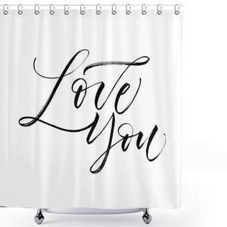 Personality  Love You Card. Shower Curtains