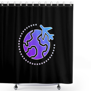 Personality  Airplane Blue Gradient Vector Icon Shower Curtains