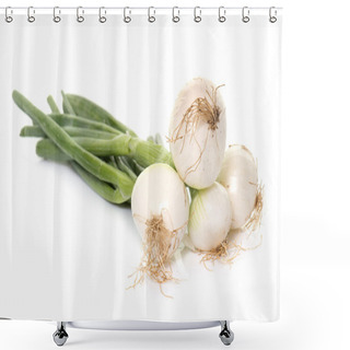 Personality  Spring Onions In Studio Shower Curtains