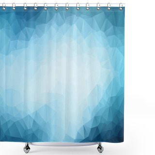 Personality  Polygonal Light Blue Background Shower Curtains