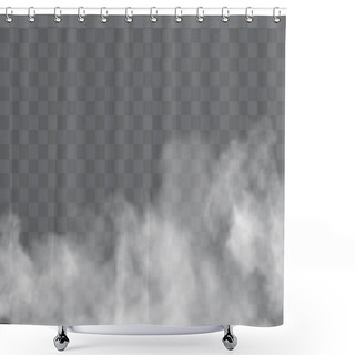 Personality  Transparent Special Effect Stands Out With Fog Or Smoke. White Cloud Vector, Fog Or Smog. Shower Curtains