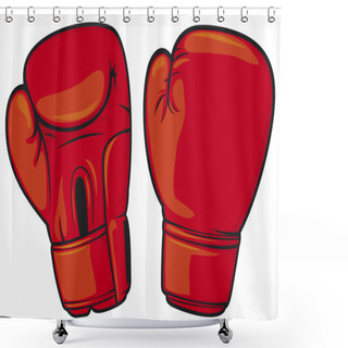 Personality  Red Boxing Gloves Shower Curtains