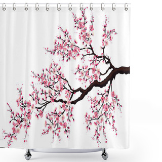 Personality  Branch Of A Blossoming Cherry Shower Curtains