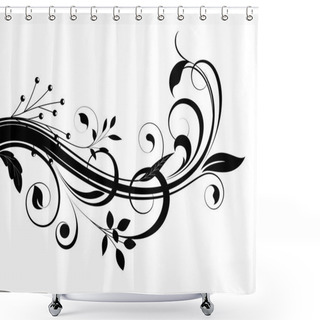 Personality  Floral Shape Vector Shower Curtains