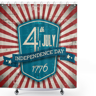 Personality  Vector Independence Day Shield, Poster Shower Curtains