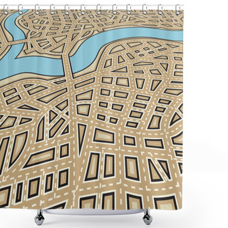 Personality  Angled City Shower Curtains