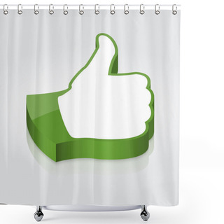Personality  Thumb Up Icon. Vector Shower Curtains