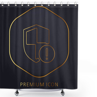 Personality  Attention Golden Line Premium Logo Or Icon Shower Curtains