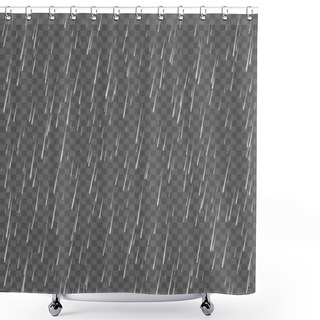 Personality  Rain Drop Effect. Rainfall Texture Isolated On Transparent Background. Vector Shower Curtains