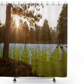 Personality  Normandy American Cemetery Colleville Shower Curtains