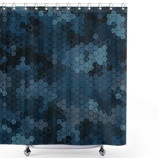 Personality  Texture Military Camouflage Seamless Pattern. Abstract Modern Camo Ornament Shower Curtains