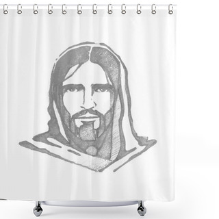 Personality  Jesus Christ Face Shower Curtains