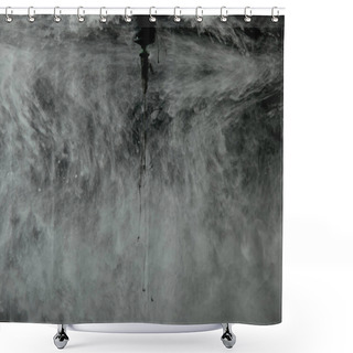 Personality  Abstract Monochrome Texture With Grey Paint Swirls Shower Curtains