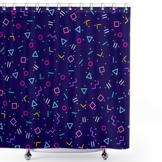 Personality  Abstract Geometric Background, Memphis Style Shower Curtains
