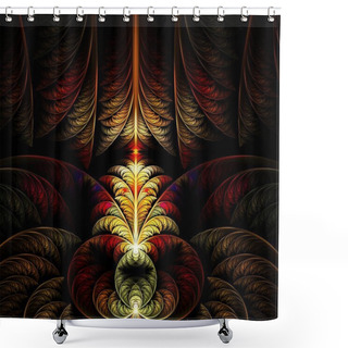 Personality  Fractal Pinnate Pattern  -  Fractal Art  Shower Curtains