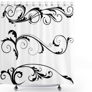 Personality  Floral Decoration Shower Curtains