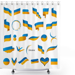 Personality  Biggest Collection Of Vector Flags Of Ukraine Shower Curtains