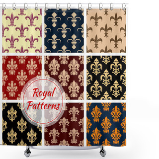 Personality  Fleur-de-lys French Royal Seamless Pattern Set Shower Curtains