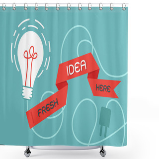 Personality  Bulb Idea Ad Ribbon Shower Curtains
