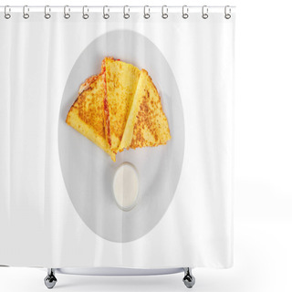 Personality  Quesadilla With Chicken And Tomatoes Isolated White Shower Curtains