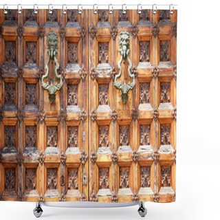 Personality  Door Of The Palau Del Mar Shower Curtains