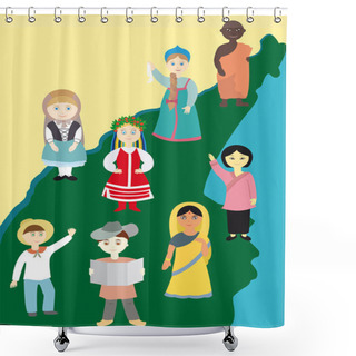 Personality  Children On Planet Earth Shower Curtains