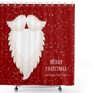 Personality  Santas Beard On Snow Background Shower Curtains