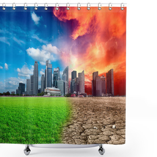 Personality  Global Warming Shower Curtains
