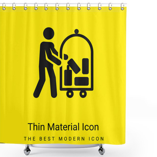 Personality  Alligator Minimal Bright Yellow Material Icon Shower Curtains
