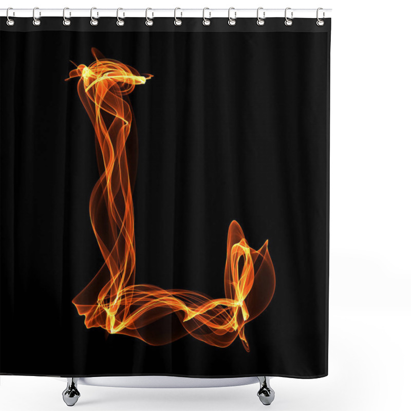 Personality  L Letter In Fire Illustration Shower Curtains