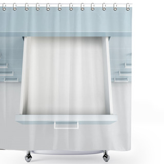 Personality  Cupboard With Opened Drawer Shower Curtains