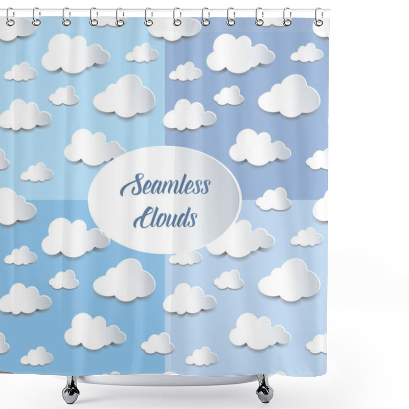 Personality  Set of seamless cutout clouds shower curtains