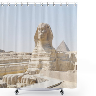 Personality  The Sphinx And The Great Pyramid At Giza Shower Curtains