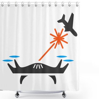 Personality  Laser Drone Strikes Airplane Icon Shower Curtains