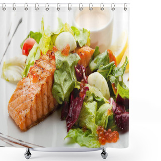 Personality  Salmon Steak Shower Curtains