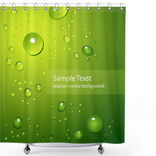 Personality  Water Drops On Green Background. Shower Curtains
