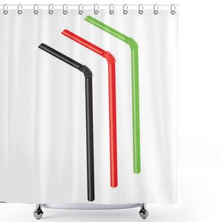 Personality  Colorful Drinking Straws Shower Curtains