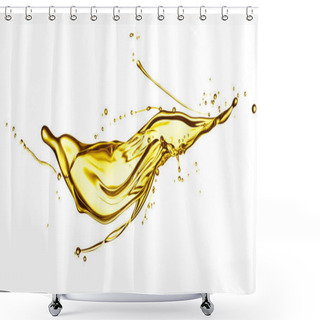Personality  Engine Oil Splashing Isolated On White Background Shower Curtains