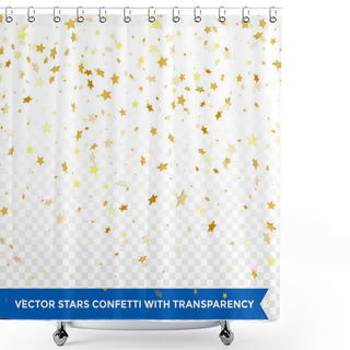 Personality  Gold Star Confetti Rain Festive Holiday Background Shower Curtains