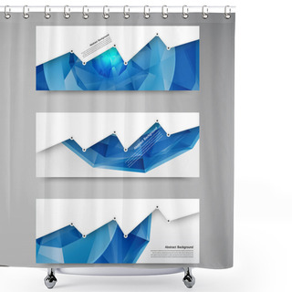 Personality  Vector Abstract Background. Polygon Blue Shower Curtains