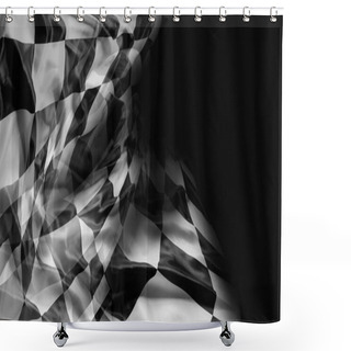 Personality  Checkered Flag On Black Shower Curtains