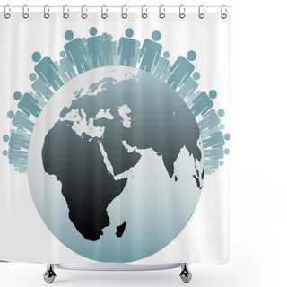 Personality  Symbol As Population Of The Earth Shower Curtains
