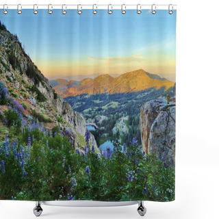 Personality  High Mountain Sunset Shower Curtains